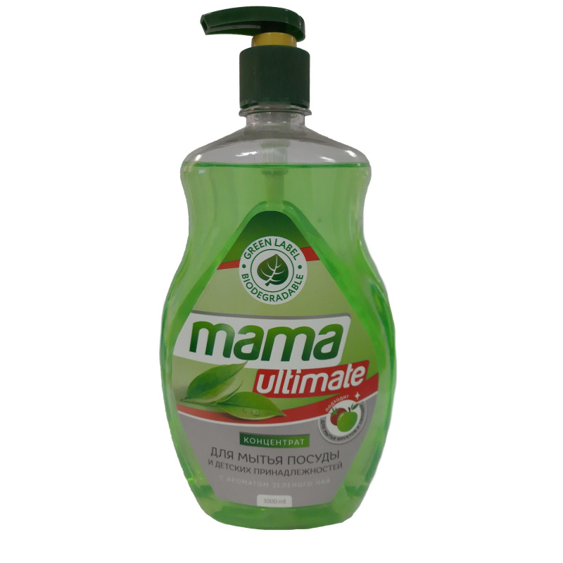 Средство для мытья посуды Mama Ultimate конц зеленый чай 1000мл  #1