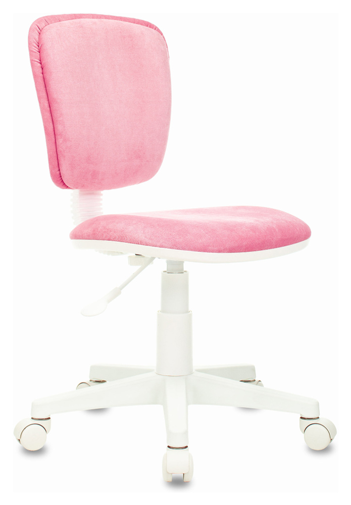 Кресло детское Бюрократ CH-W204NX/VELV36 розовый/белый, ткань микровельвет, без подлокотников  #1