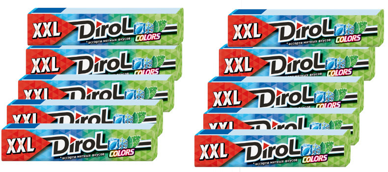 Жевательная резинка DIROL Colors XXL ассорти мятных вкусов, 19г ( 10 штук )  #1