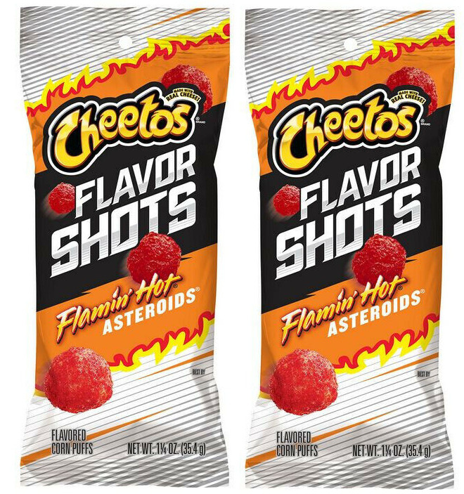 Кукурузные чипсы cheetos flavor shots flamin hot asteroids 2 шт. по 35.4 г. США  #1