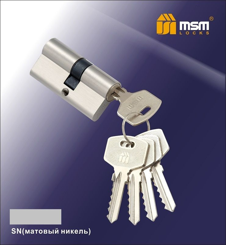 Цилиндровый механизм MSM 80(40-40) английский ключ-ключ .Цвет никель  #1
