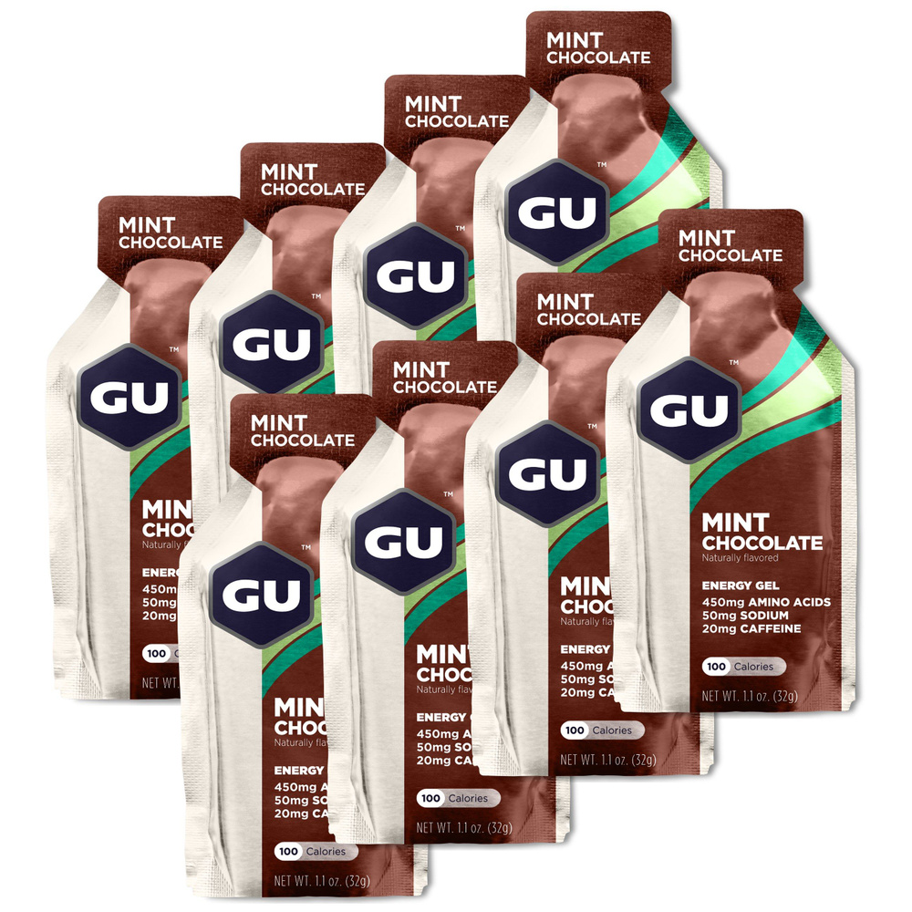 Энергетический гель GU ENERGY GU ORIGINAL ENERGY GEL 20mg caffeine 8 стика x 32 г, Шоколад-Ментол  #1