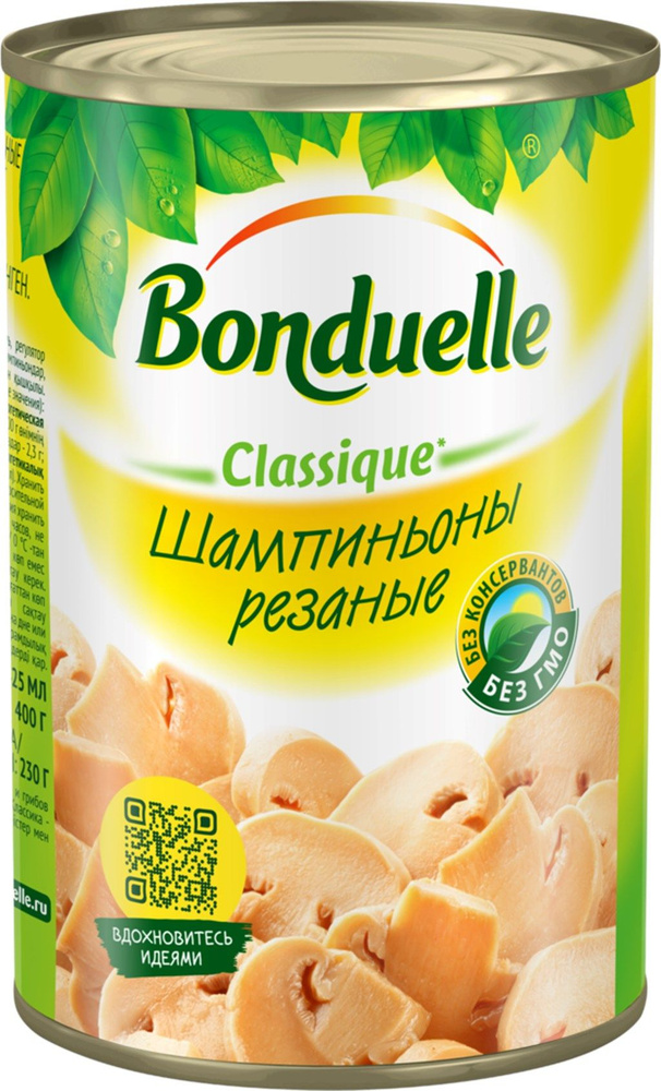 Шампиньоны консервированные BONDUELLE Classique, резаные, 400 г - 4 шт.  #1