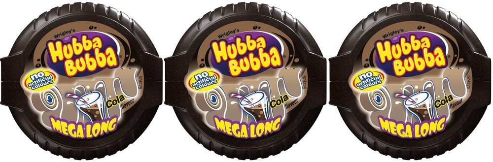 Жевательная резинка лента Wrigley's Hubba Bubba Cola / Хубба-Бубба со вкусом Колы 56гр х 3 шт. (Германия). #1