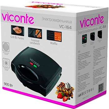 Viconte Вафельница VC-164 900 Вт, черный #1