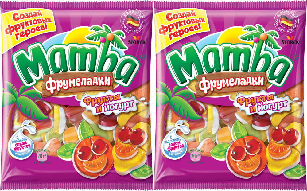 Мармелад Mamba Фрукты и Йогурт, комплект: 2 упаковки по 72 г #1