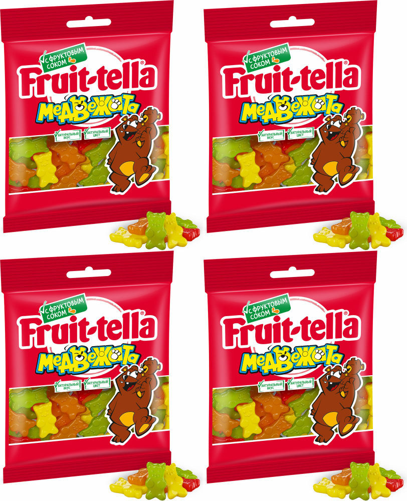 Мармелад Fruittella Медвежата жевательный, комплект: 4 упаковки по 70 г ...