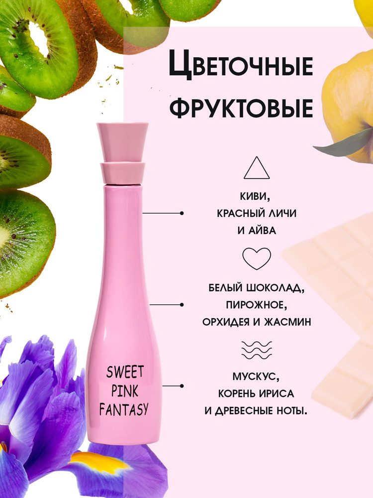 Туалетная вода женская Sweet Pink Fantasy, 50 мл сладкие #1