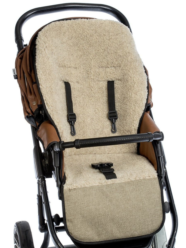 Вкладыш меховой в детскую коляску, двусторонний матрас для детской коляски, чехол сменный  #1