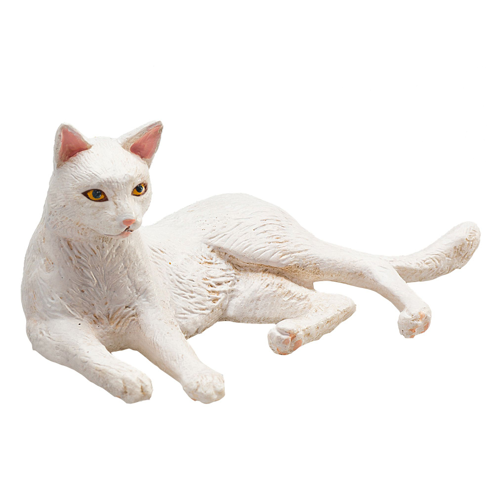 Фигурка-игрушка Кошка, белая (лежащая), AMF1092, KONIK #1