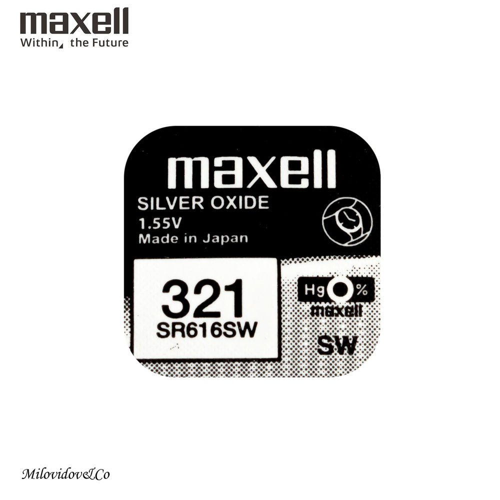 Maxell Батарейка 321 (SR65, SR616), Оксид-серебряный тип, 1,55 В, 1 шт #1