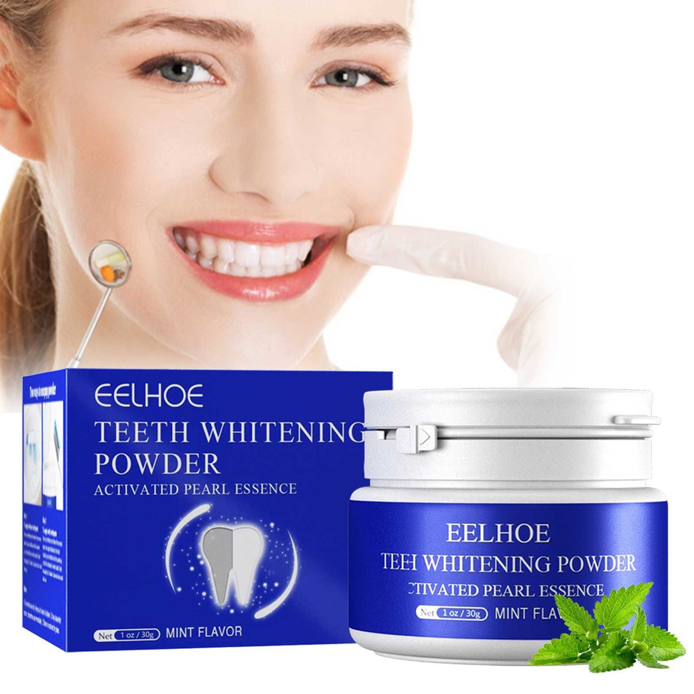 Eelhoe Teeth Whitening Powder Очищающий-Отбеливающий Порошок для зубов, удаления пятен и зубного налета, #1