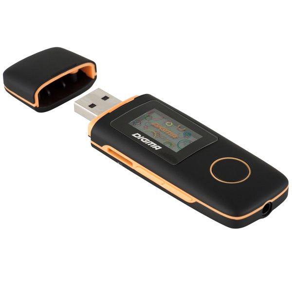 MP3 Плеер Дигма U3 4Gb Black, USB2.0, microSD, FM, диктофон, 3.5, аккум., юсб  #1