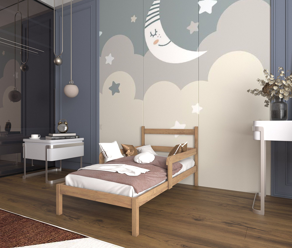 Кровать детская "Мира", спальное место 180х90, натуральный цвет, из массива  #1