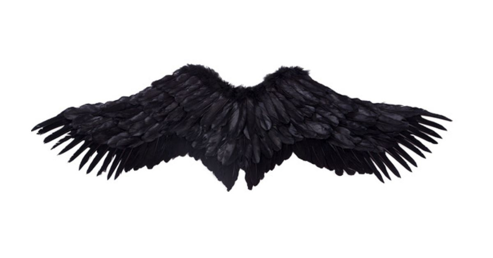 Карнавальные крылья ангела / Реквизит для костюма на Хэллоуин,97 см, цвет черный  #1