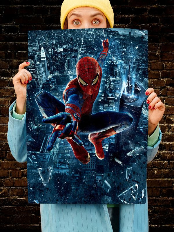 Постер интерьерный Человек паук 20, 70х46 см. Матовый яркий. Спайдермен Spider man  #1