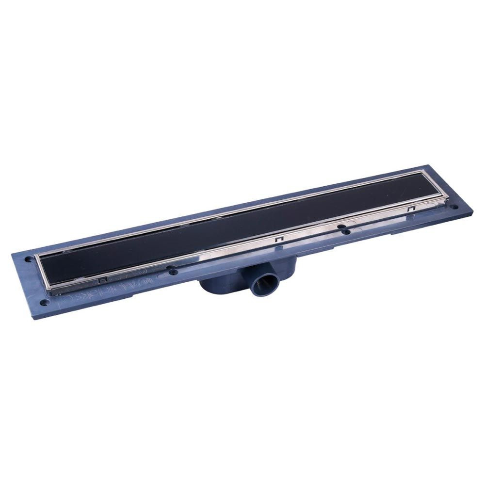 Душевой лоток Metaleks Glass 550 для душевых/ванных/бань c клапаном черный (20.19B), шт.  #1