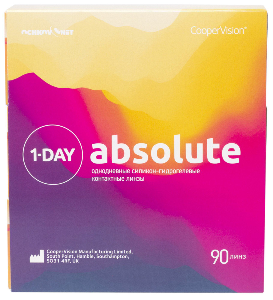 Контактные линзы Ochkov.Net 1-Day Absolute (CooperVision Clariti 1day) Filcon II , 90 шт -0.75 Радиус #1