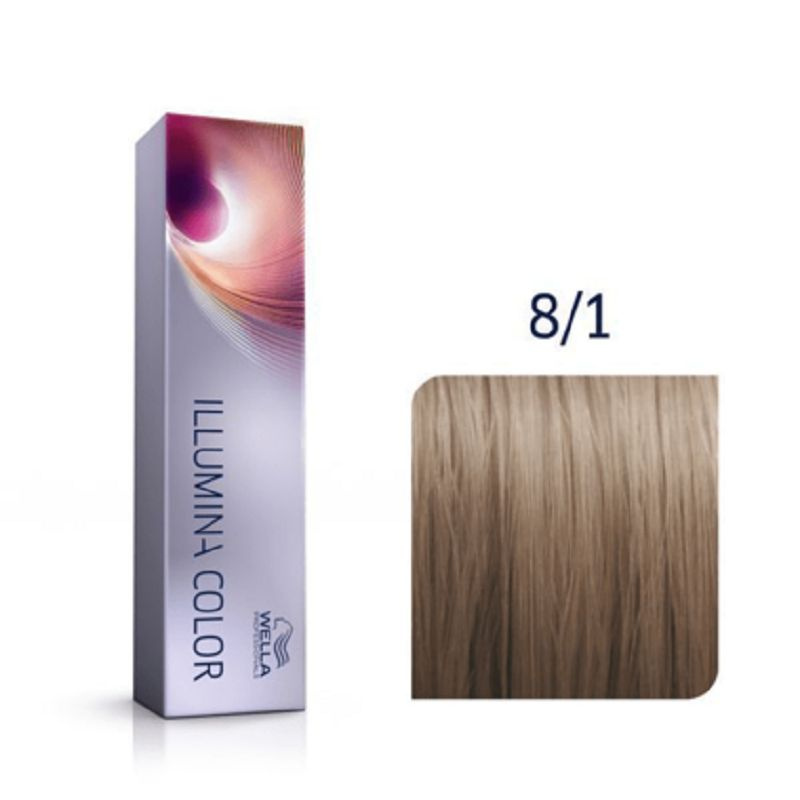 Wella Professionals Illumina Color Профессиональная стойкая крем-краска для волос 8/1 светлый блонд пепельный, #1