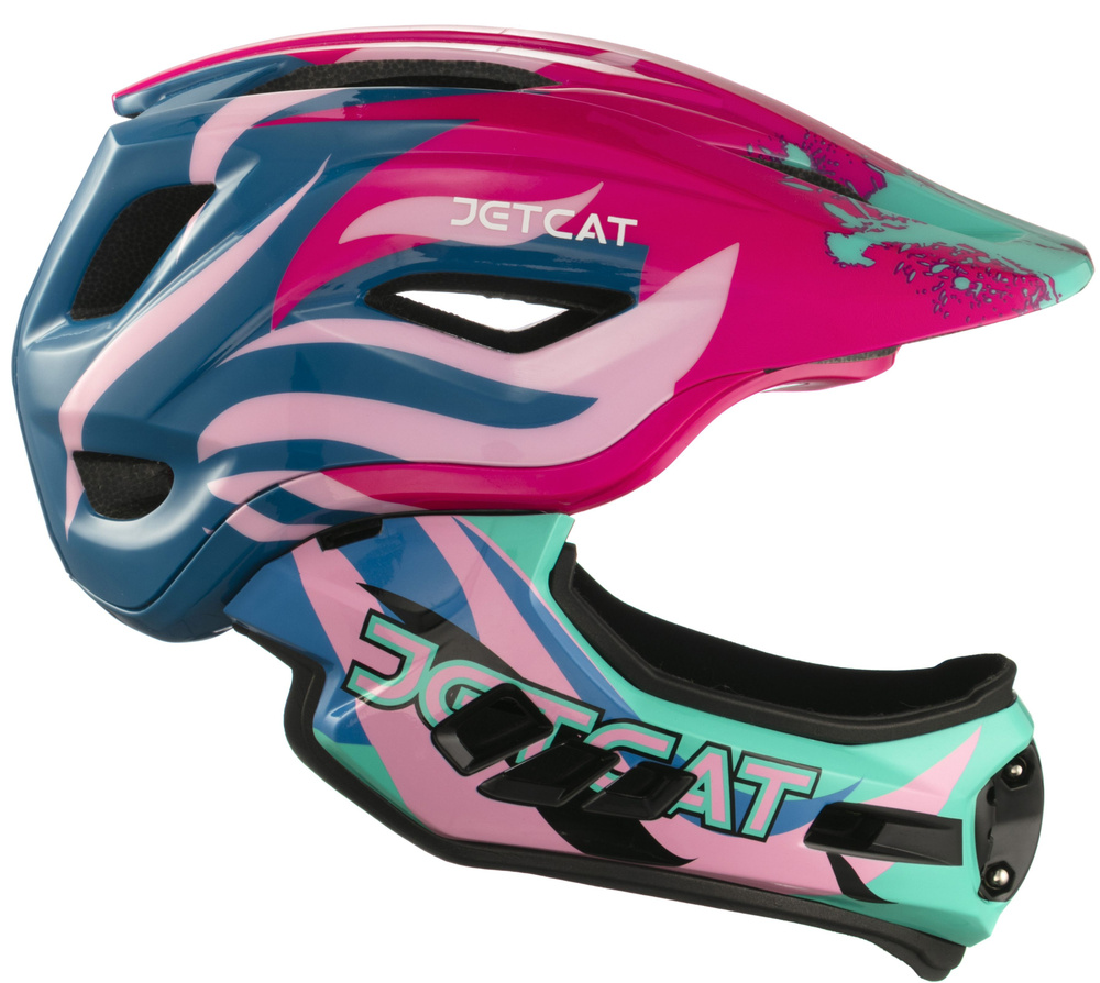 Шлем JETCAT - Raptor SE размер "М" (53-58см) Pink/Blue/Mint - FullFace защитный велосипедный велошлем #1