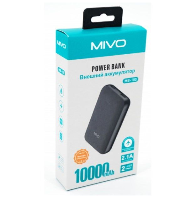 Внешний аккумулятор Mivo MB-100 10000 mAh черный #1