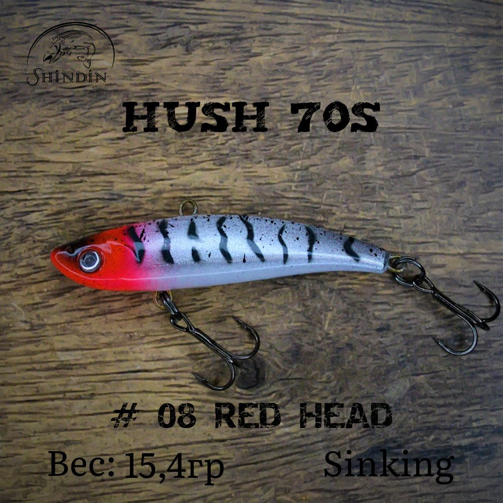 Воблер SHINDIN Hush 70S #08 Red Head #1