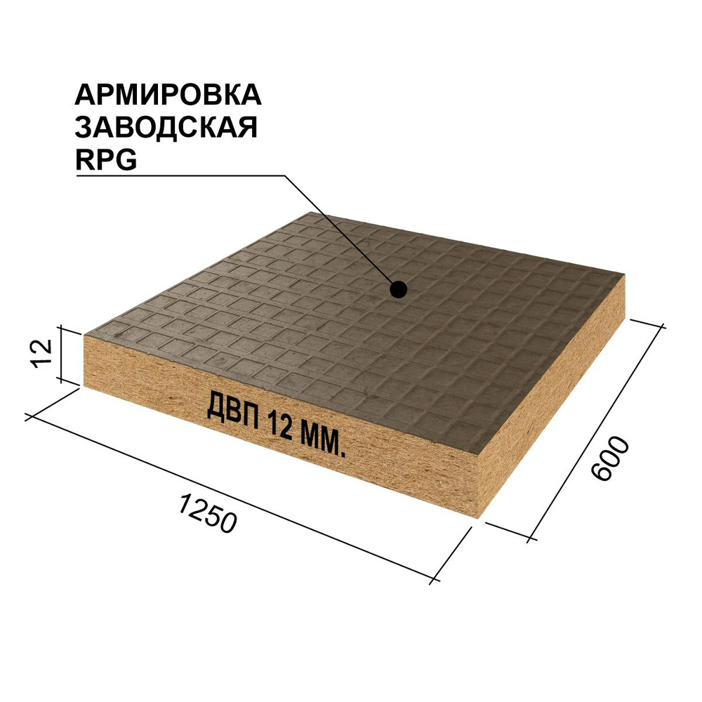 Звукоизоляционная панель Ruspanel RPG COMFORT ECO 1250х600х12 мм сетка1/двп12  #1