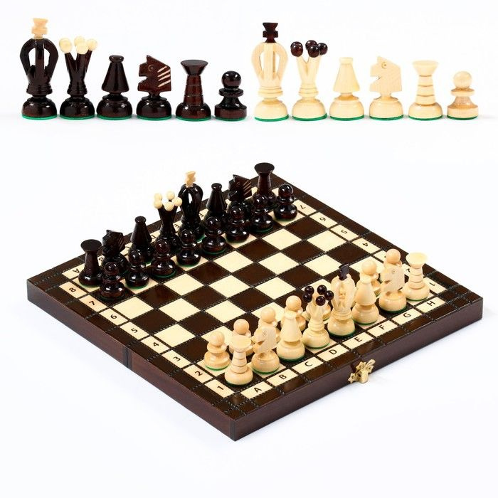 Шахматы польские Madon Королевские , 28 х 28 см, король h 6 см, пешка h-3 см  #1