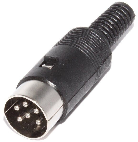 Разъём DIN 6 pin (DIN 45322) "штекер" / "папа", на кабель #1