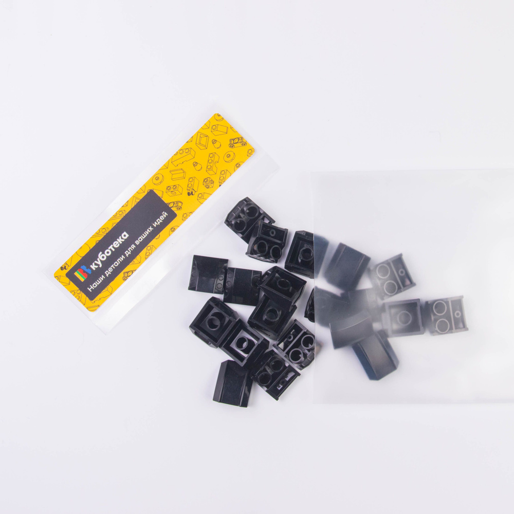 Набор деталей от Куботеки для пластикового конструктора, для мальчиков и девочек, черные изогнутые скосы #1