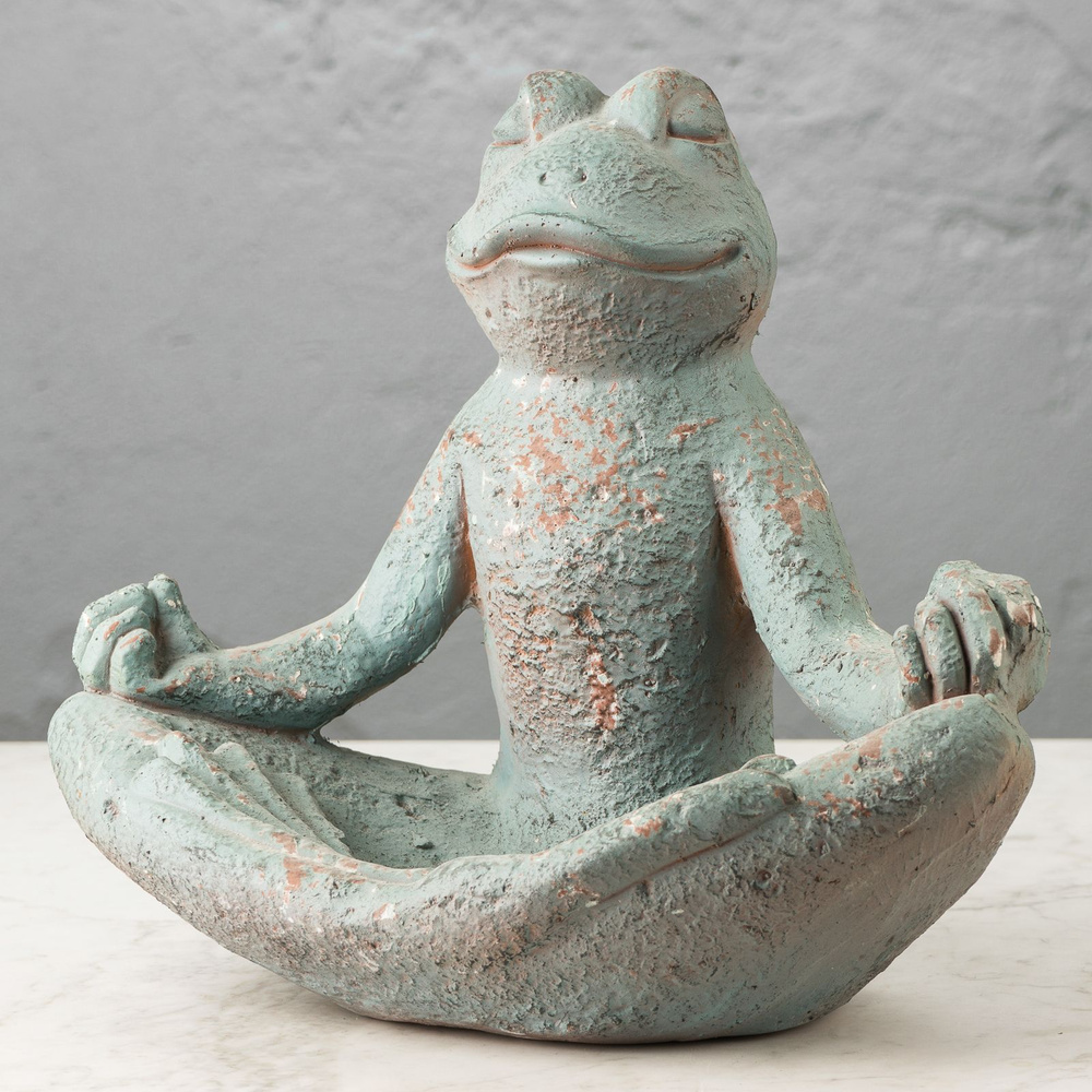 Статуэтка Meditating Frog Antique Grey #1