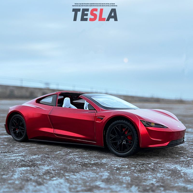 Коллекционная масштабная модель Tesla Roadster 1:24 (металл,свет,звук)  #1