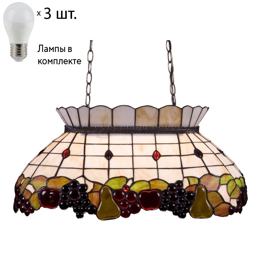 Подвесной светильник с лампочками. Светильник тиффани. Velante 850-803-03Lamps E27 P45  #1