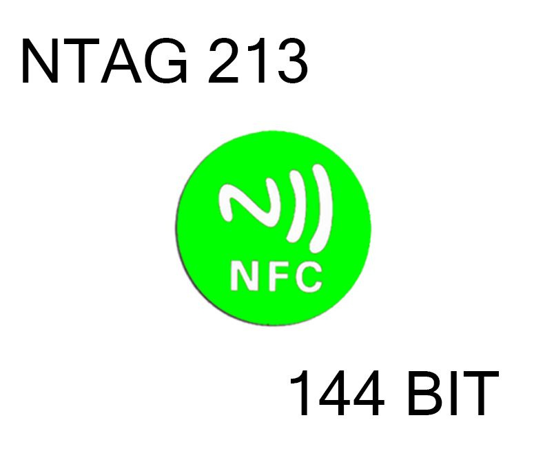 NFC метка NTAG 213 / перезаписываемая / наклейка, стикер, бирка, зелёная  #1