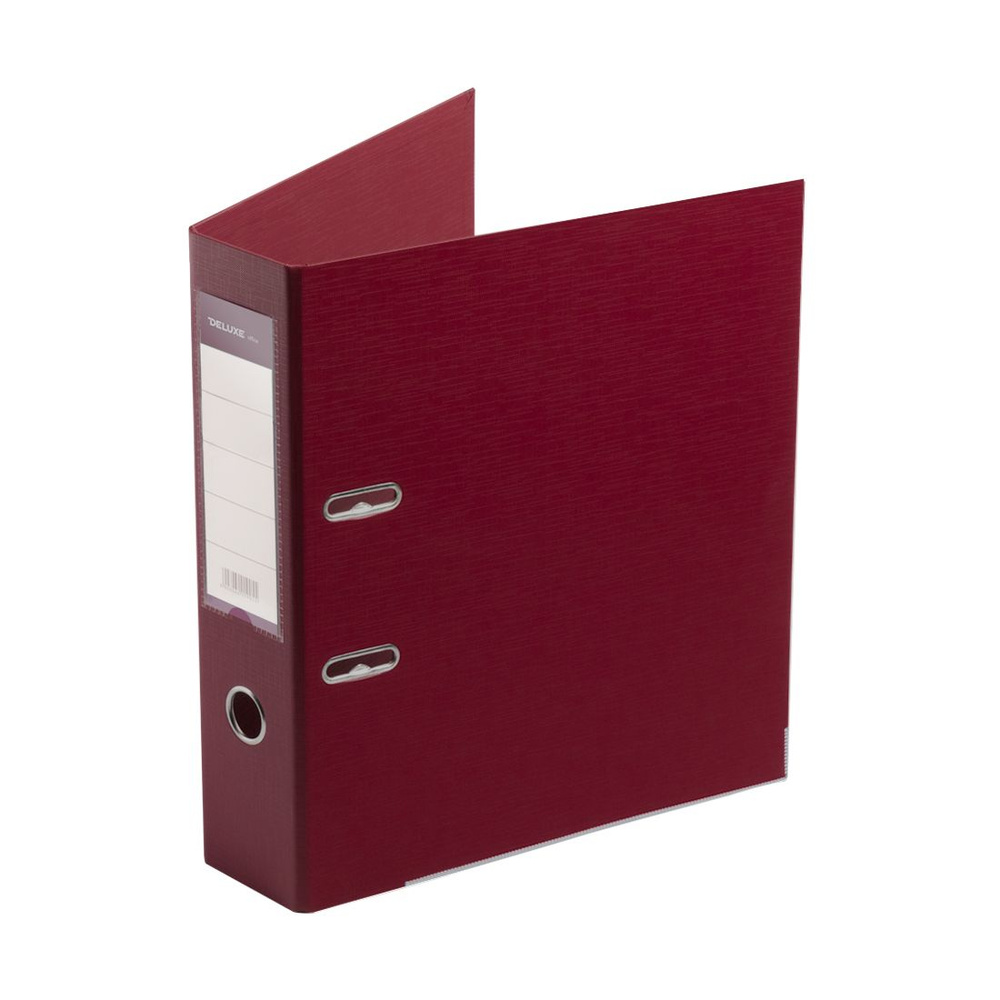 Папка-регистратор Deluxe с арочным механизмом, Office 3-WN8 (3" WINE), А4, 70 мм, бордовый  #1