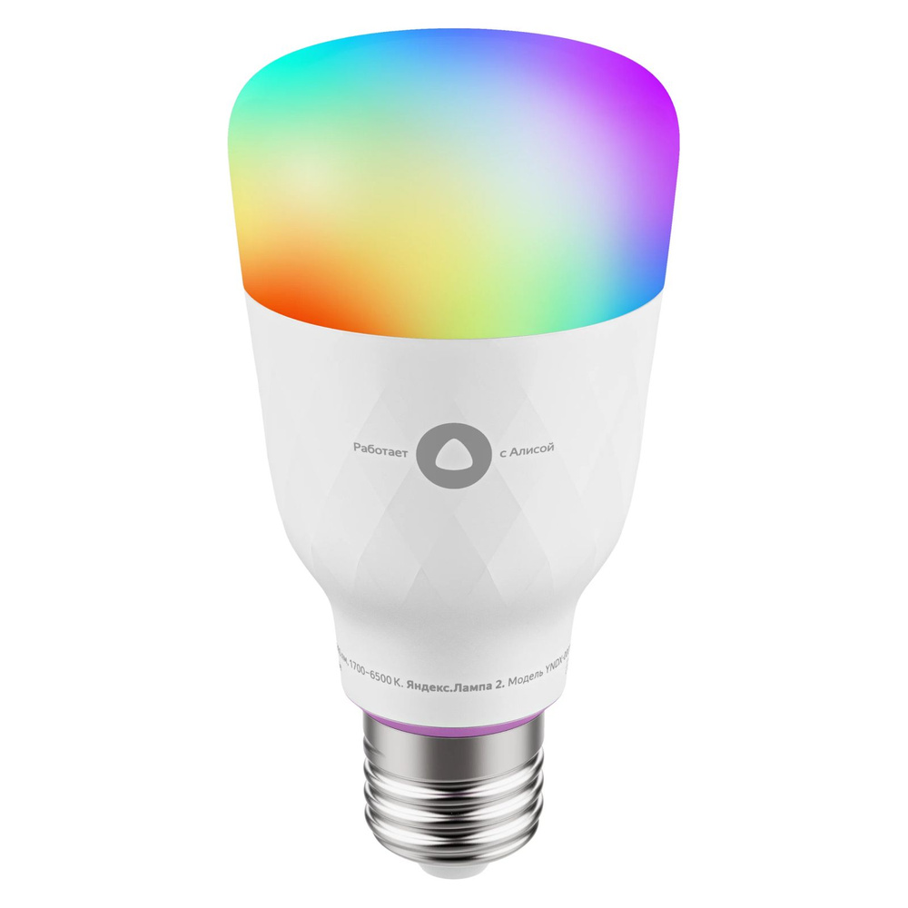 Яндекс Умная лампочка YNDX-00018, RGB свет, E27, 8 Вт, Светодиодная, 1 шт.  #1