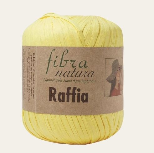 Пряжа Fibra Natura Raffia (116-18 Ярко-желтый), 1 моток/40г, 90м/100% целлюлоза  #1