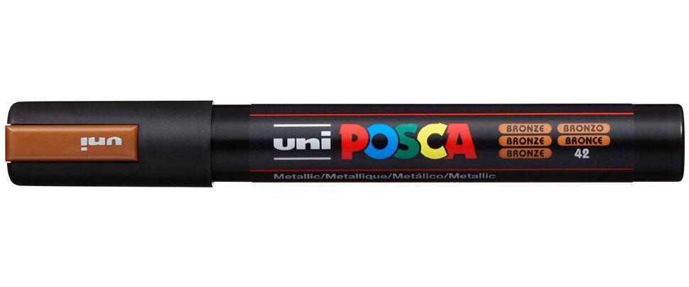 Акриловый Маркер для рисования и скетчинга Uni POSCA PC-5M, овальный наконечник, толщина линии 1.8-2.5 #1