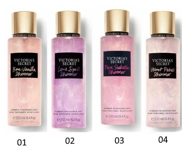 Подарочный набор Victoria's Secret 4 шт/ набор Виктория Сикрет/ Pure Seduction, Love Spell, Bare Vanilla, #1