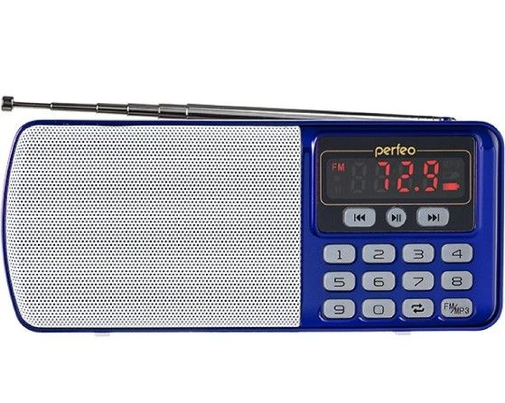 Perfeo радиоприемник цифровой ЕГЕРЬ FM+ 70-108МГц, MP3, питание USB или BL5C, цвет синий, 150х29х62 мм #1