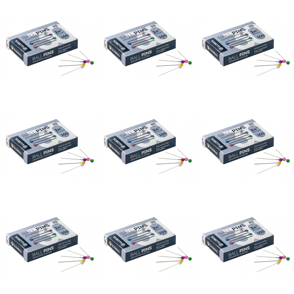 Глобус Булавки для пробковых досок 30 мм 100 шт, 9 уп #1