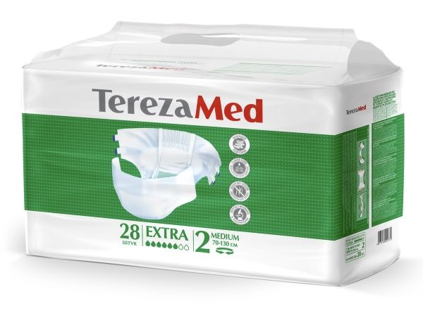 Подгузники для взрослых TerezaMed Extra Medium (№2), объем талии 70-130 см, 28 шт.  #1