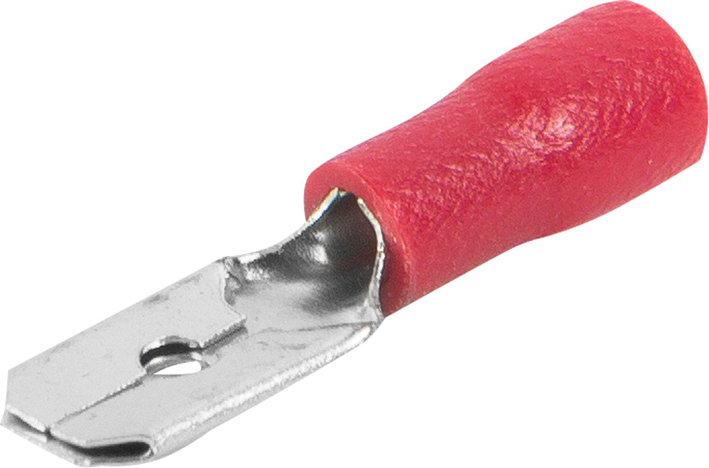 Разъем плоский изолированный папа Duwi РпИп 1.5-6.3 мм цвет красный 10 шт.  #1