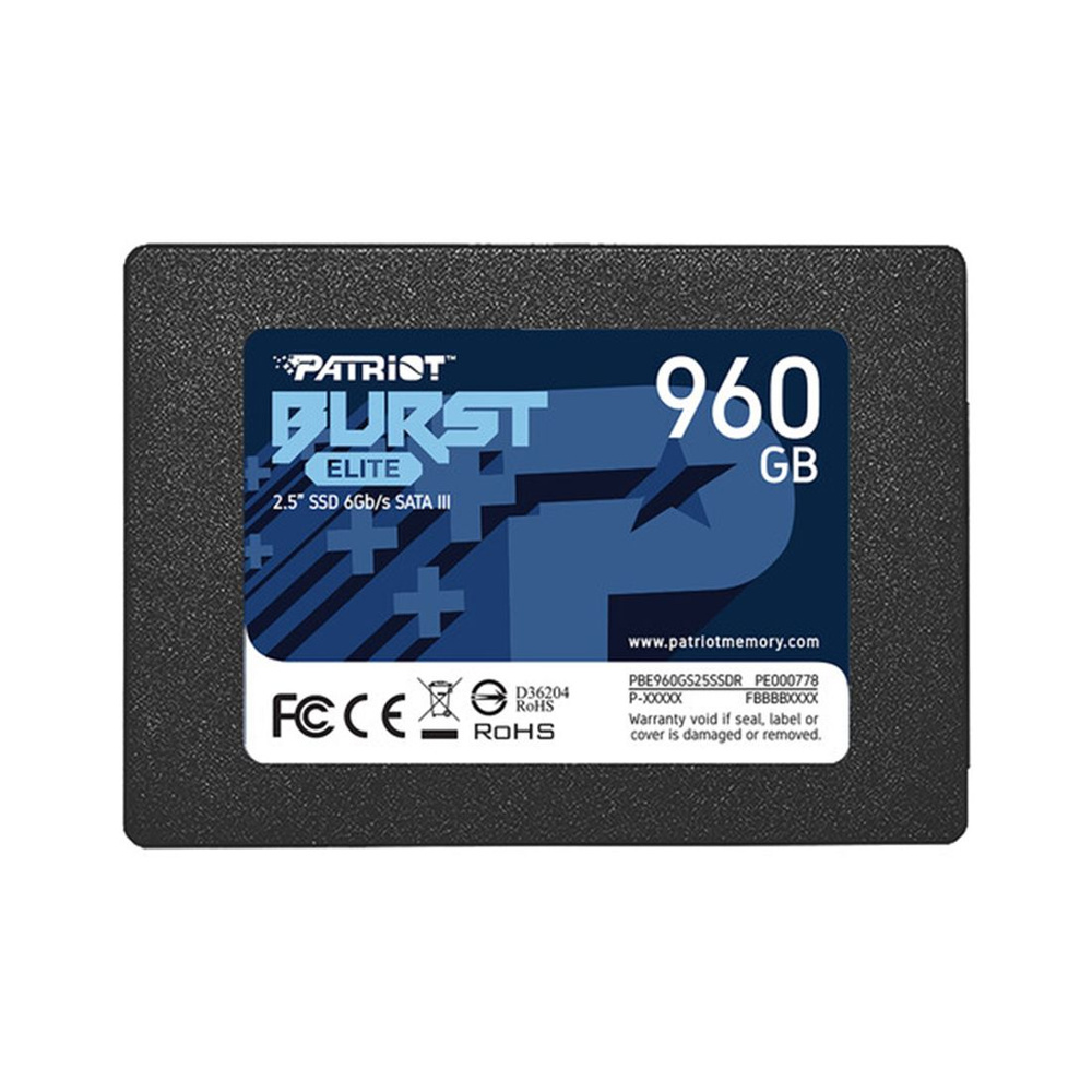 Patriot Memory Внутренний SSD-диск Твердотельный накопитель SSD Patriot Burst Elite 960GB SATA (Твердотельный #1