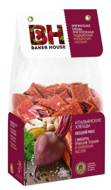 Хлебцы итальянские Baker House Овощной микс, 250 г #1