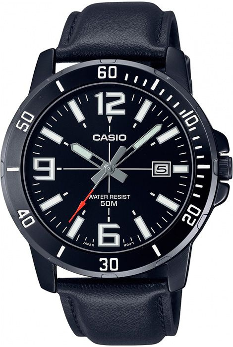 Кварцевые мужские наручные часы Casio Collection MTP-VD01BL-1B с индикацией текущей даты  #1