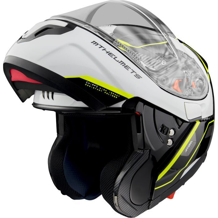 Шлем для мотоциклистов MT ATOM SV OPENED B3 Gloss Pearl Fluo Yellow S модуляр мотоэкипировка  #1