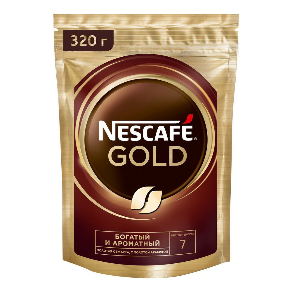 Кофе Nescafe Gold растворимый сублимированный с добавлением натурального жареного молотого 320 г  #1