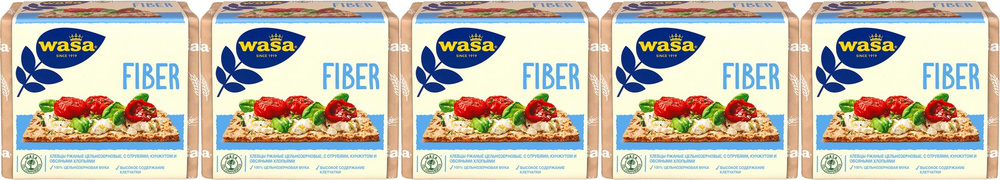 Хлебцы ржаные Wasa Fiber цельнозерновые с пшеничными отрубями кунжутом и овсяными хлопьями, комплект: #1