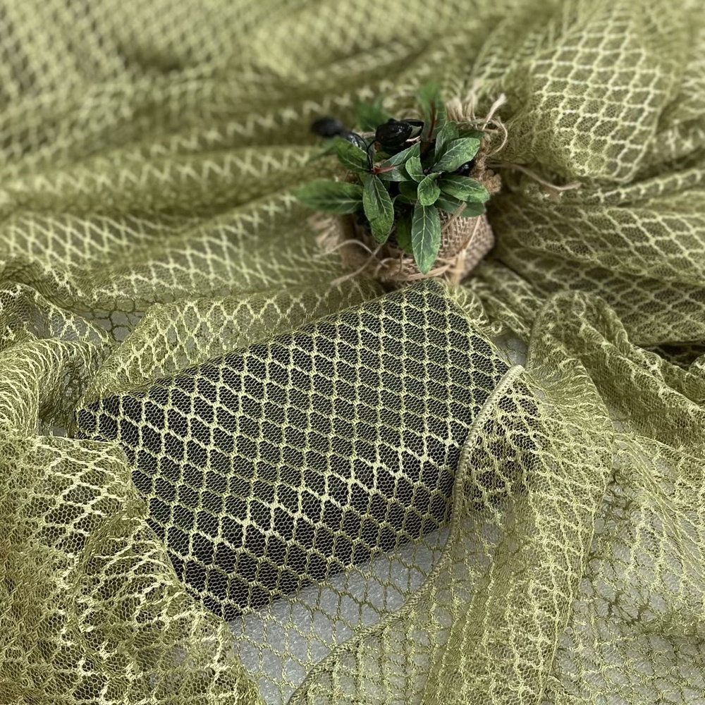 Тюль сетка Baklava отрез 5 метров, ткань для пошива штор, занавесок  #1